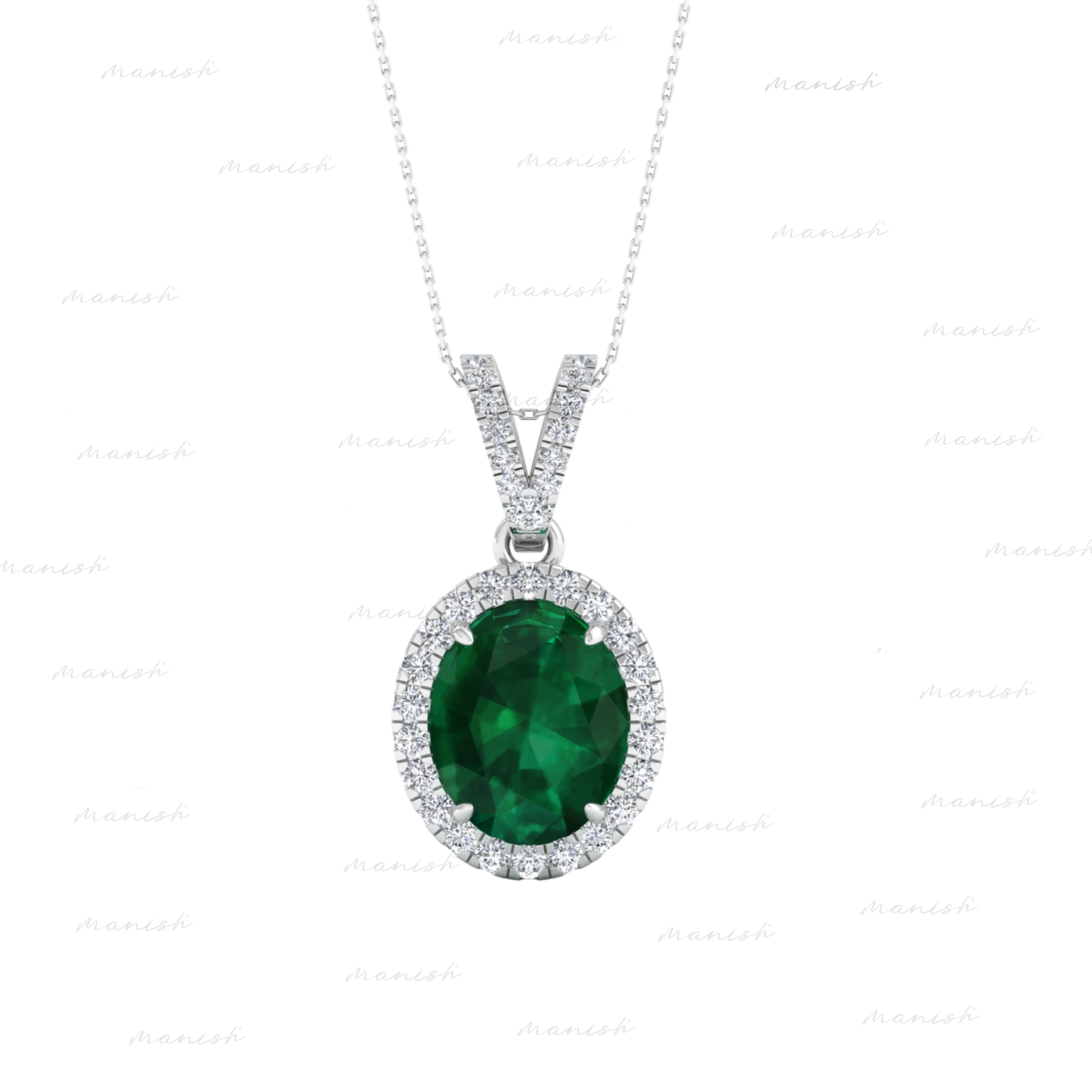 Diamond and Emerald Pendant
